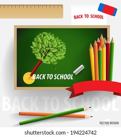 Welcome back to school, vector illustration.