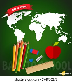 Welcome back to school, vector illustration.
