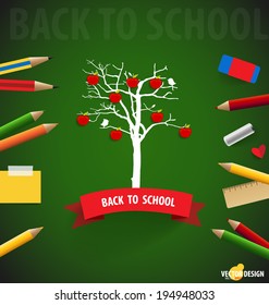 Welcome back to school, vector illustration.