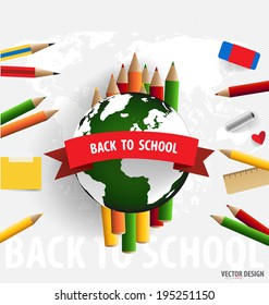 Welcome back to school, vector illustration.