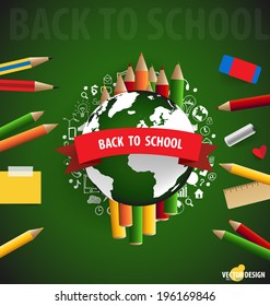Welcome back to school, vector illustration.