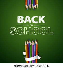 Welcome back to school. Vector illustration. Card design