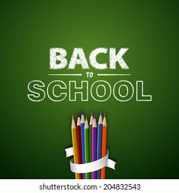 Welcome back to school. Vector illustration. Card design