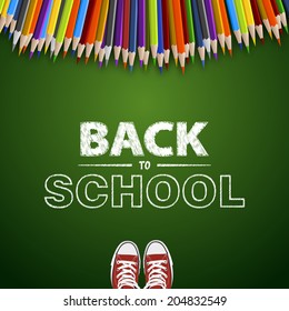 Welcome back to school. Vector illustration. Card design