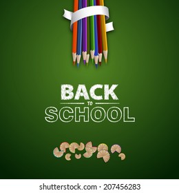 Welcome back to school. Vector illustration. Card design