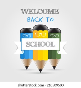 Welcome back to school, vector illustration