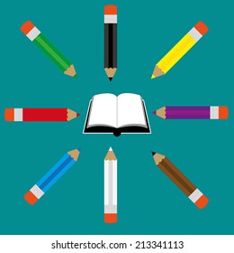 Welcome back to school, vector illustration.