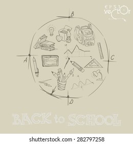 Welcome Back To School. Vector illustration. Eps 10