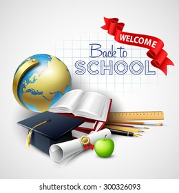 Welcome back to school. Vector illustration EPS 10