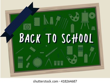 Welcome back to school, vector illustration.