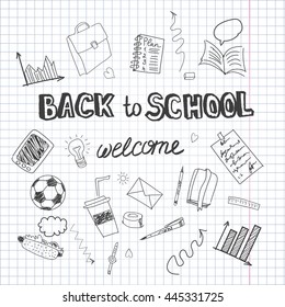 Welcome back to school vector illustration.