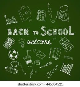 Welcome back to school vector illustration.