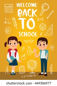 Welcome back to school, vector illustration.