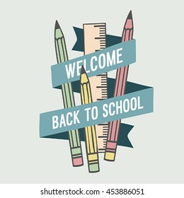 Welcome back to school. Vector illustration.