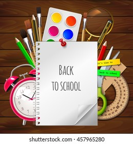 Welcome back to school, vector illustration.