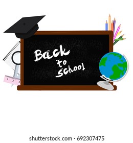 Welcome back to school, vector illustration colorful