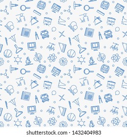 Welcome back to school vector outline minimal seamless pattern or background