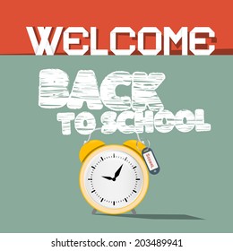 Welcome Back to School Vector Retro Illustration