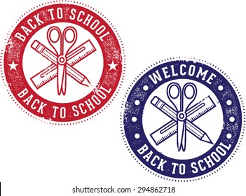 Welcome Back to School Vintage Stamps