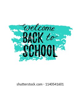 Welcome back to school.Vector hand drawn lettering print labels