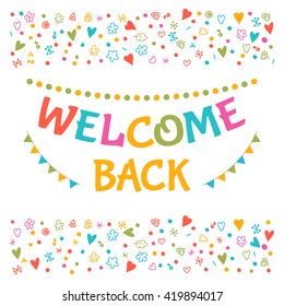 Welcome Back Text Colorful Design Elements Stock Vector (Royalty Free ...