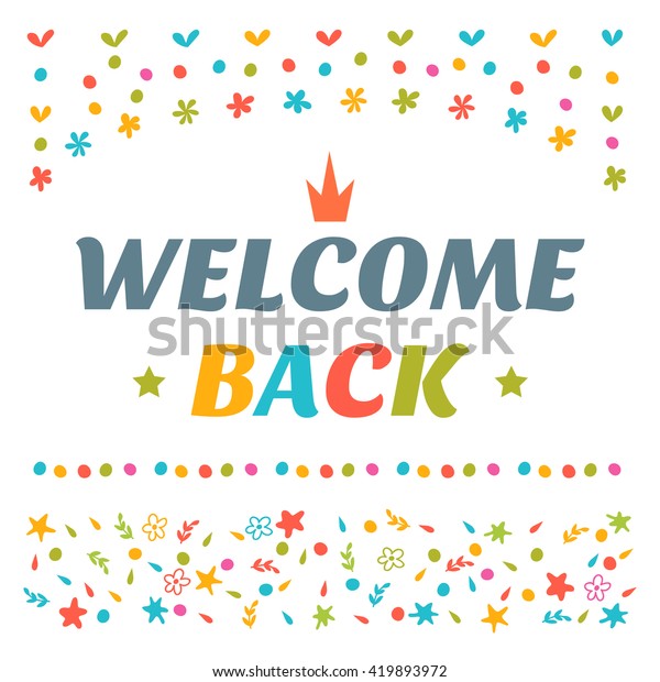 Welcome Back Text Colorful Design Elements Stock Vector (Royalty Free ...