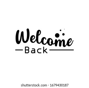 Welcome Back Text Word Hand Drawn Stock Vector (Royalty Free ...