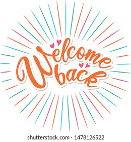 welcome back vector graphic clipart design