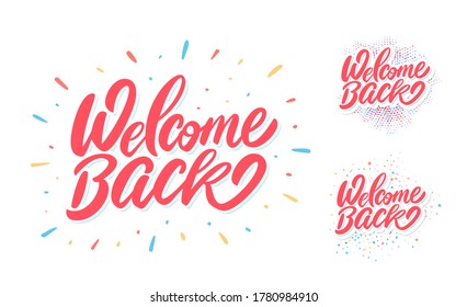 Welcome back. Vector lettering banners.