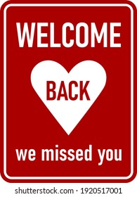 Welcome Back We Missed You Vertical Stock Vector (Royalty Free ...