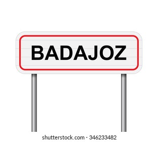 Welcome to Badajoz Spain road sign vector