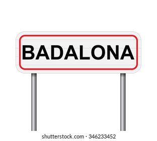 Welcome to Badalona Spain road sign vector