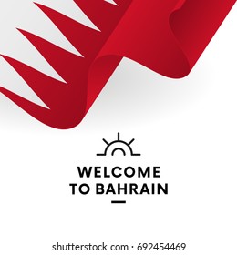 Welcome to Bahrain. Bahrain flag. Patriotic design. Vector illustration.