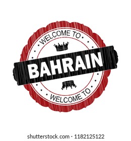 Welcome to Bahrain flag Stamp on white background,Thai design.Vector