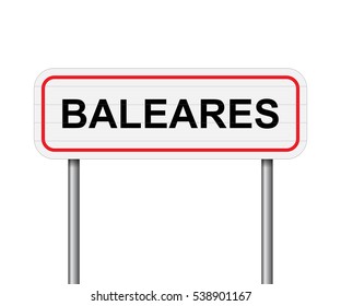 Welcome to Balearics, Spain road sign vector