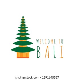 Welcome to Bali,  Bali landmark temple vector