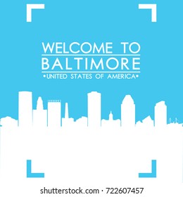 Welcome to Baltimore Skyline City Flyer Design Vector art.