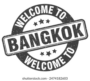 Welcome to Bangkok stamp. Bangkok round sign isolated on white background