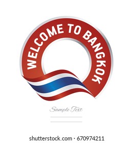 Welcome To Bangkok Thailand Flag Logo Icon