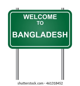 Welcome to Bangladesh, green signal vector