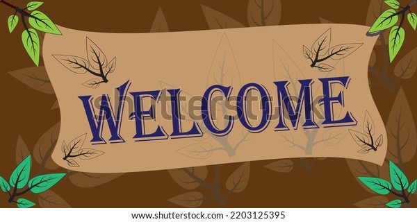 Welcome Banner Nature Background Stock Vector (Royalty Free) 2203125395