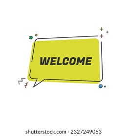 Welcome Banner Speech Bubble Icon Vector Design.