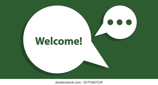 Welcome banner Speech banner  bubble sticker vector illustration design background