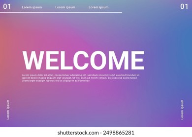 Plantilla de Anuncio de bienvenida con gradiente de fondo abstracto 