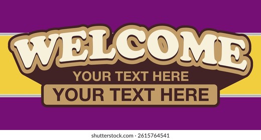 Welcome Banner Template with Editable Text for Signage and Promotion