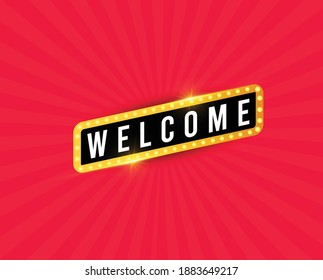 Welcome banner vector design template.