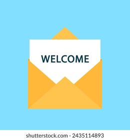 Welcome banner, vector text welcome to design element of the site entrance greeting