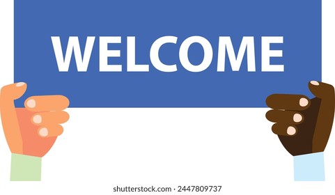 Welcome banner, vector text welcome to design element of the site entrance greeting