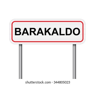 Welcome to Barakaldo Spain road sign vector