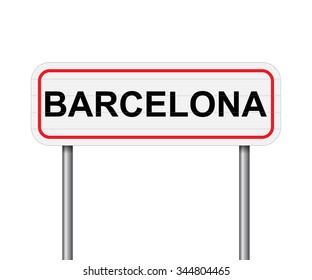 Welcome to Barcelona Spain road sign vector